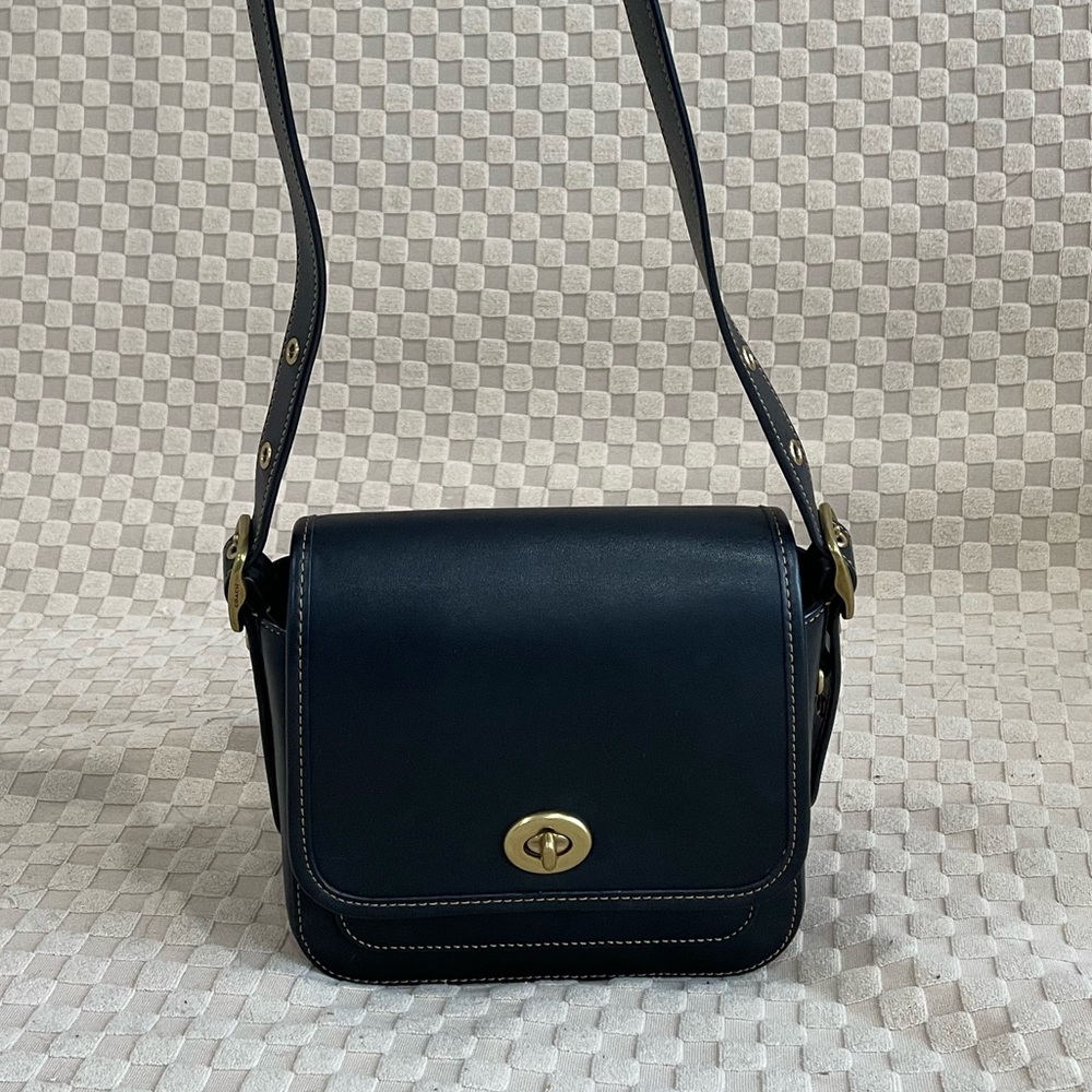 Authentic Coach Rambler 16 Black Leather Bag